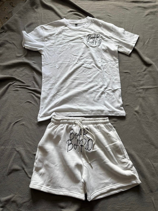 White Shorts Set Side Logo