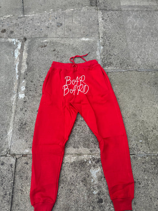 (Pre Order) Red Barbaro Joggers Puff Print